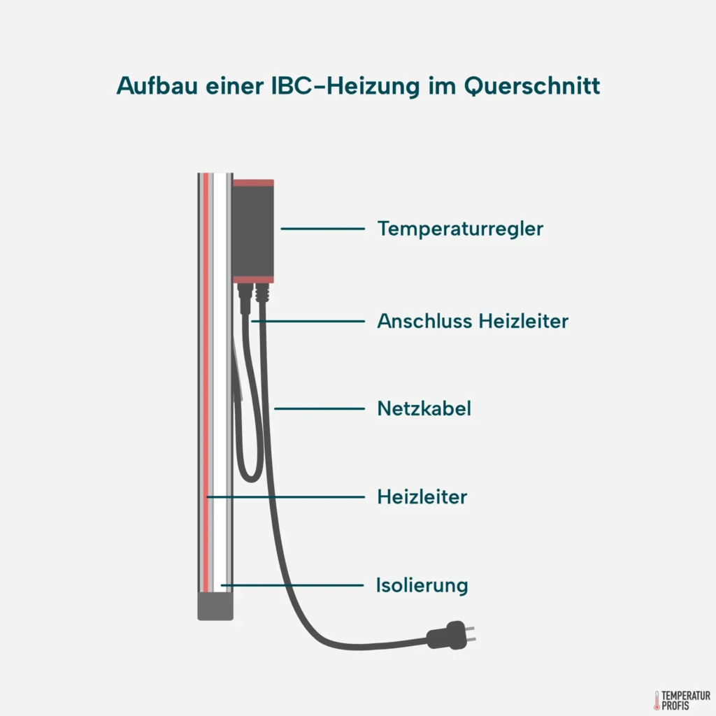 Aufbau einer IBC-Heizung im Querschnitt