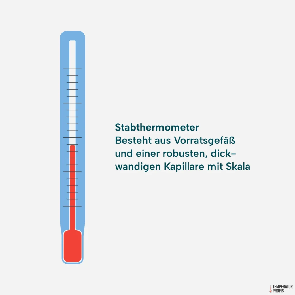 Thermometer Arten: Stabthermometer haben eine besonders robuste, dickwandige Kapillare